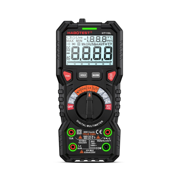 HABOTEST HT118L Mini multimetro elettrico intelligente anti-scottatura ad alta precisione, HT118L HABOTEST HT118L Mini multimetro elettrico intelligente anti-scottatura ad alta precisione, HT118L